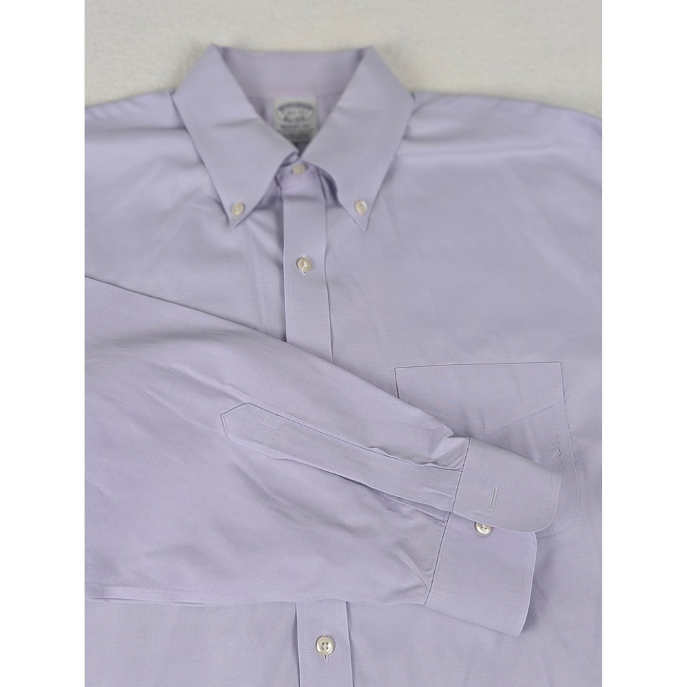 Brooks Bro Regent Fit Mens Lt Purple Button Shirt 16.5/ 33 Stretch Supima Cotton - Picture 2 of 10